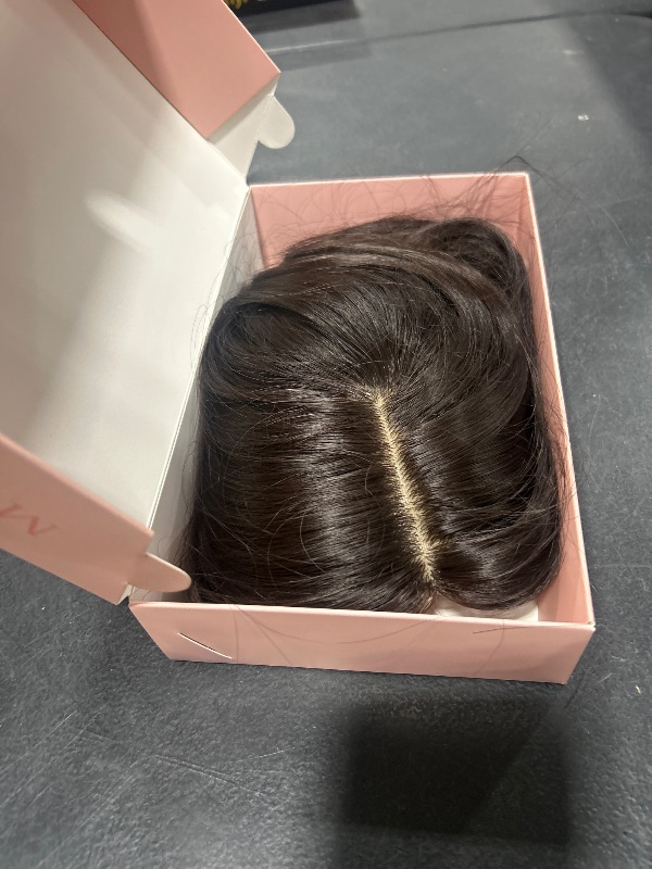 Photo 1 of SEGOHAIR Hair Toppers for Women Real Human Hair No Bangs 13 * 15 cm Larger Silk Base 150% Density Clip In Topper Hairpieces Wiglet Top Hair Pieces for Women Whin Thinning Hair /14 Inch Dark Brown