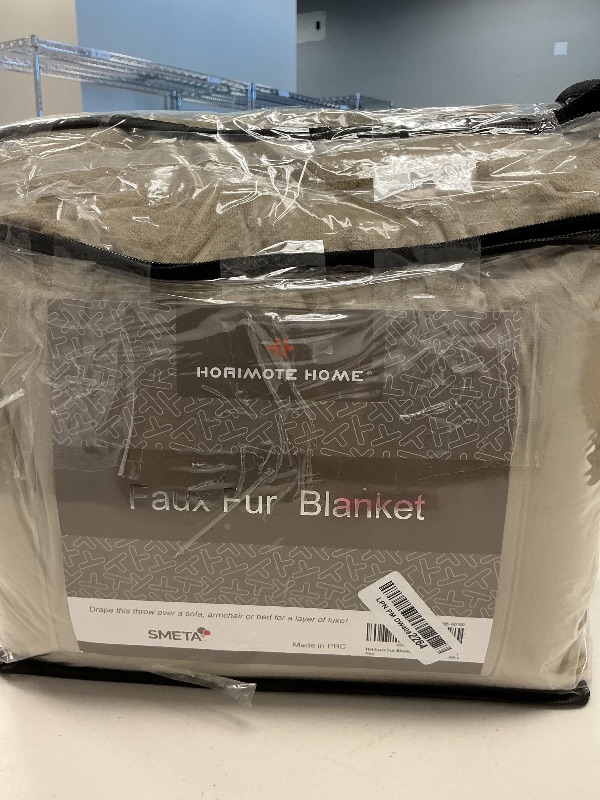 Photo 1 of Luxury Plush Faux Fur Throw Blanket, Long Pile Brown with Black Tipped Blanket, Super Warm, Fuzzy, Elegant, Fluffy Decoration Blanket Scarf for Sofa, Armchair, Couch and Bed, 60''x 80''
