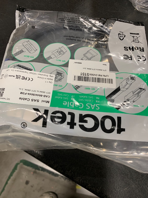Photo 1 of 12G Mini SAS HD SFF-8644 to SFF-8644 SAS3.0 Cable for Hard Disk Server, SAN, Raid Card, 100-Ohm, 3-m(10ft)