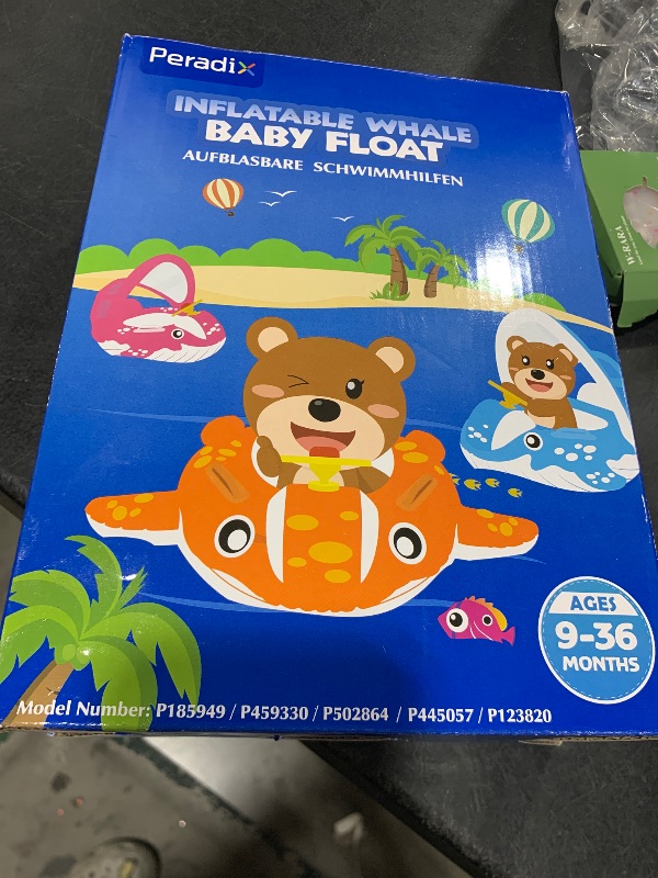 Photo 1 of Peradix Baby Pool Float with Canopy, Inflatable Baby Swimming Ring with Removable Sun Protection Shade, Whale Toddler Floaties Water Infant Swim Float Toys