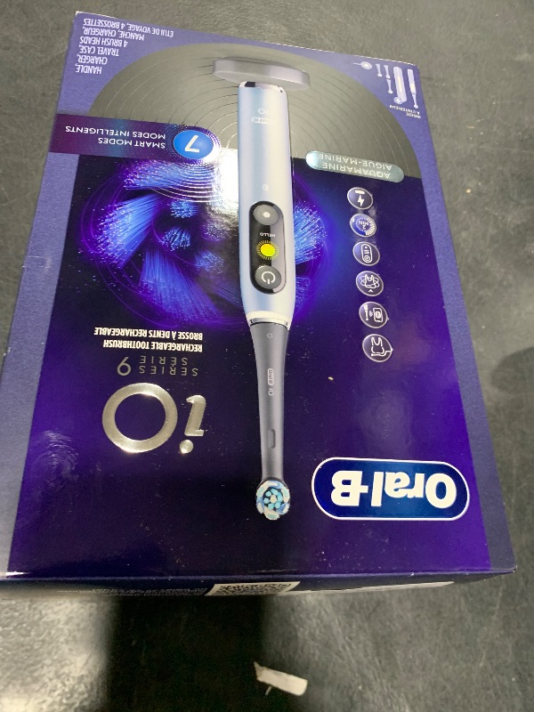 Photo 1 of Oral-B iO Series 9 Electric Toothbrush with 4 Brush Heads, Aqua Alabaster