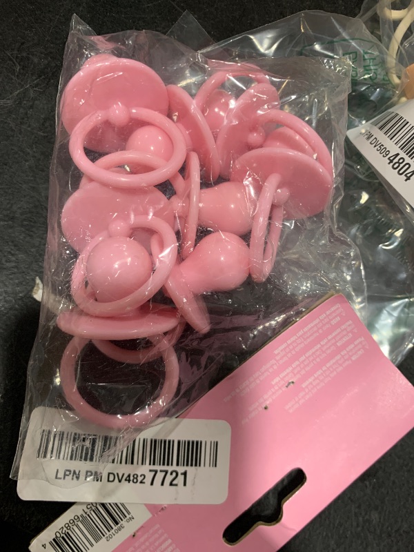Photo 1 of Delightful Pink Baby Shower Large Pacifier Charms - 2.38" x 1.38" (Pack of 8) - Ideal for Baby Shower Decorations & Party Favors