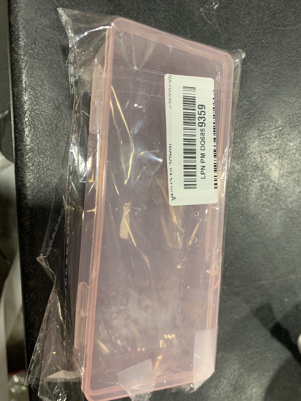 Photo 1 of Rolabling Transparent Box Storage Case for Nail Art Equipment Manicure Tool Organzing Pedicure Tool Empty Plastic Box (Pink)
