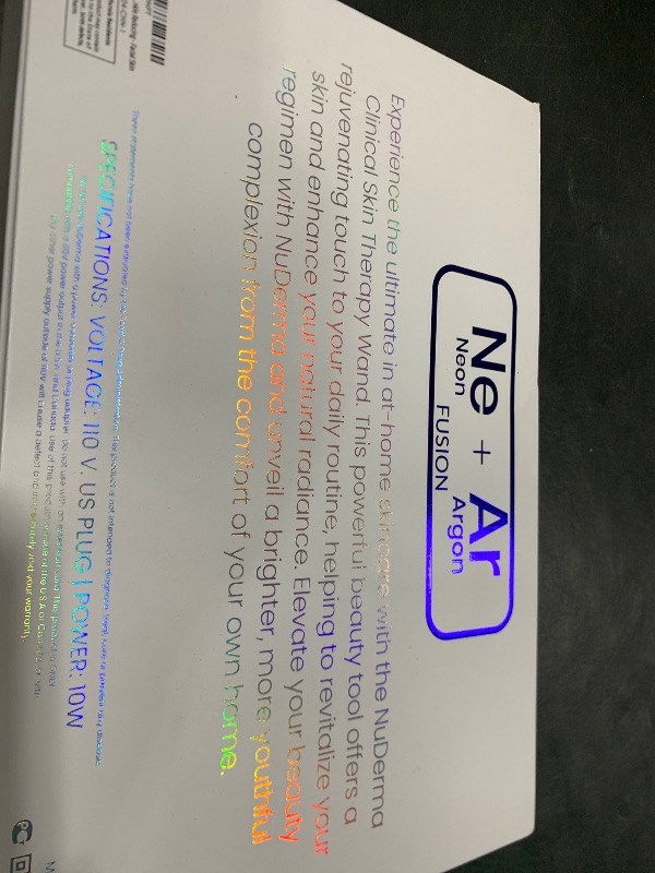 Photo 1 of NuDerma Clinical Skin Therapy Wand - Portable Skin Therapy Machine w 6 Fusion Neon + Argon Wands – Anti Aging - Clarifying - Skin Tightening & Radiance - Wrinkle Reducing