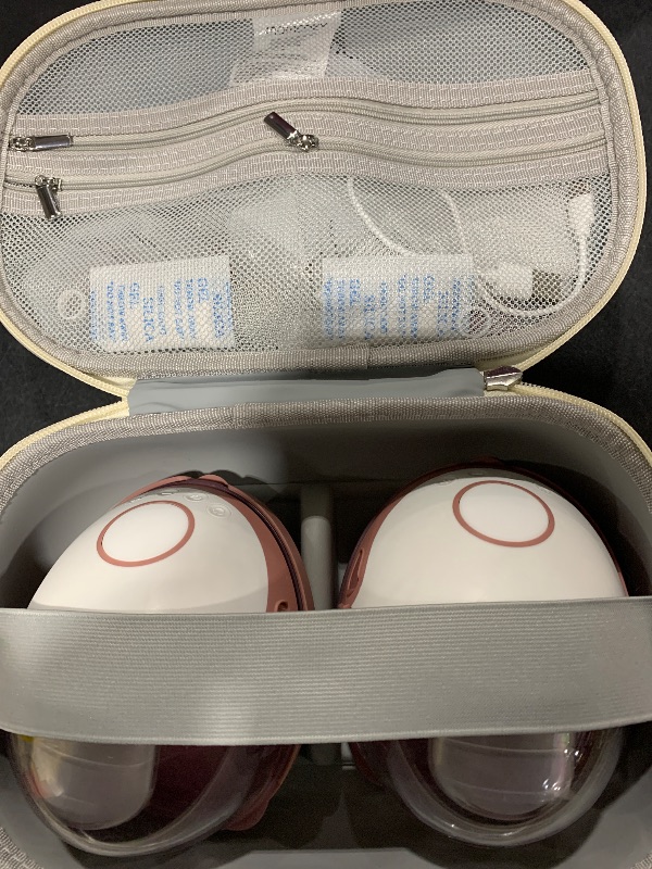 Photo 1 of Momcozy Breast Pump Hands Free Mobile Style | M6, Wearable Breastfeeding Pump Ideal Rhythm for More Milk, DoubleFit Flange More Fit & Discreet with 3 Modes & 9 Levels, 24mm - 2 Pack Cozy Red