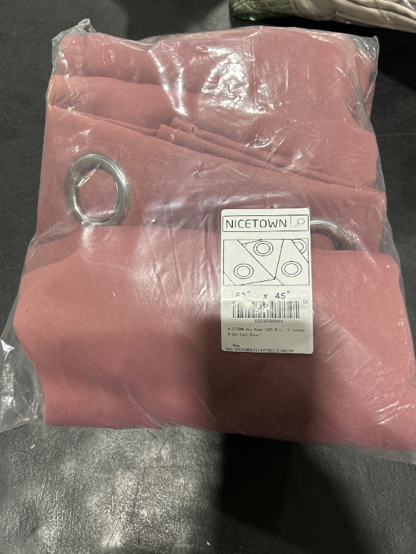 Photo 1 of NICETOWN Dry Rose 100% Blackout Curtains 45 inches Long, 2 Thick Layers Completely Blackout Window Treatment Thermal Insulated Lined Drapes for Small Window (1 Pair, 52 inches Width Each Panel)