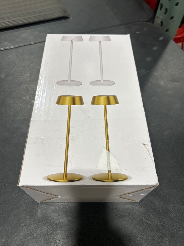 Photo 1 of Aipsun Table Lamps Set of 2, Gold Battery Operated Table Lamp Cordless Outdoor Touch LED Table Lamp for Restaurant/Living Room/Bedroom 3000K Warm Light IP54 Waterproof