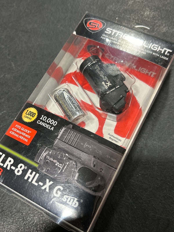 Photo 1 of Streamlight 69476 TLR-8 HL-X G sub USB 1000-Lumen Weapon Rail-Mounted Rechargeable Tactical Flashlight with Integrated Green Aiming Laser for Glock 43X/48 MOS and 43X/48 Rail Only, Black