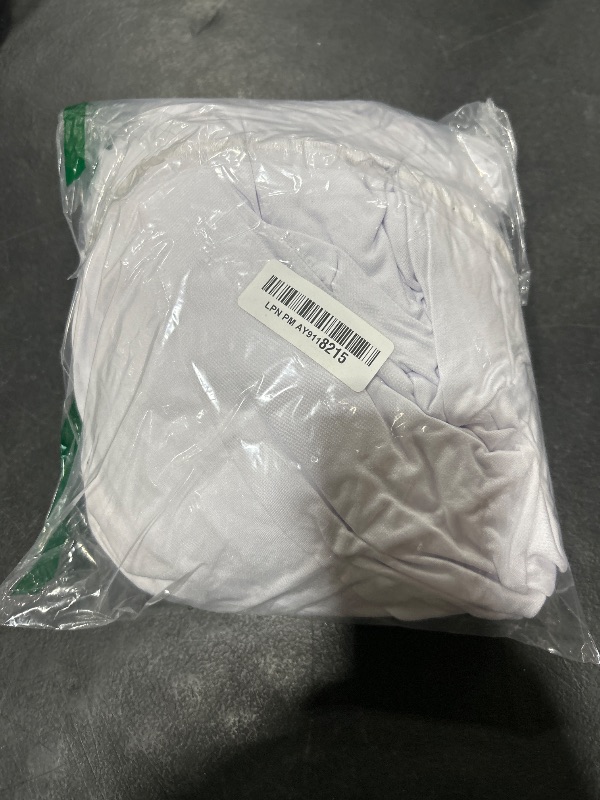 Photo 1 of Fixwal Table Skirt, White Table Cloths for Rectangle Tables, Desk Skirt for 6 Foot Tables, White Spandex Table Covers for Folding Table