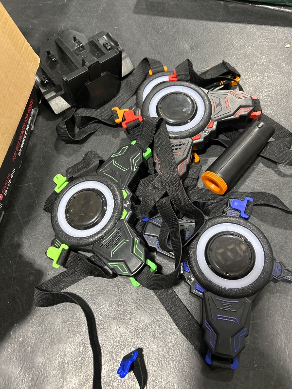 Photo 1 of ArmoGear Laser Tag Guns with Vests Set of 4 - Adult Laser Tag Guns, Multiplayer Lazer Tags Set for Kids, Teens, and Adults - Indoor and Outdoor Game for Family Fun - Gift for Boys and Girls, Ages 8+