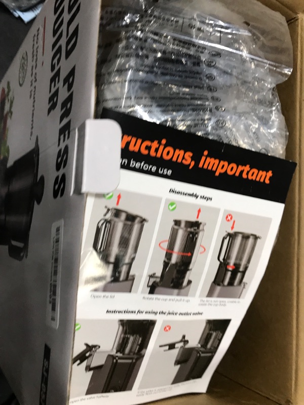 Photo 1 of Juicer Machines with 5.8" Extra Large Feed Chute, Cold Press Juicer For Whole Vegetables and Fruits, 350W Professional Slow Masticating juicer Easy to Clean for Batch Juicing (Titanium Gray)