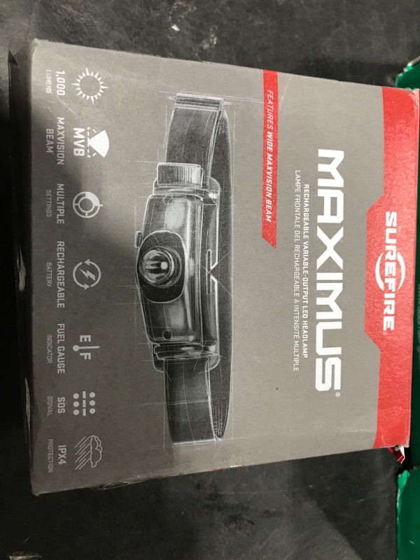 Photo 1 of SureFire HS3-A-BK Maximus Rechargeable Variable-Output LED Headlamp , black , 12V