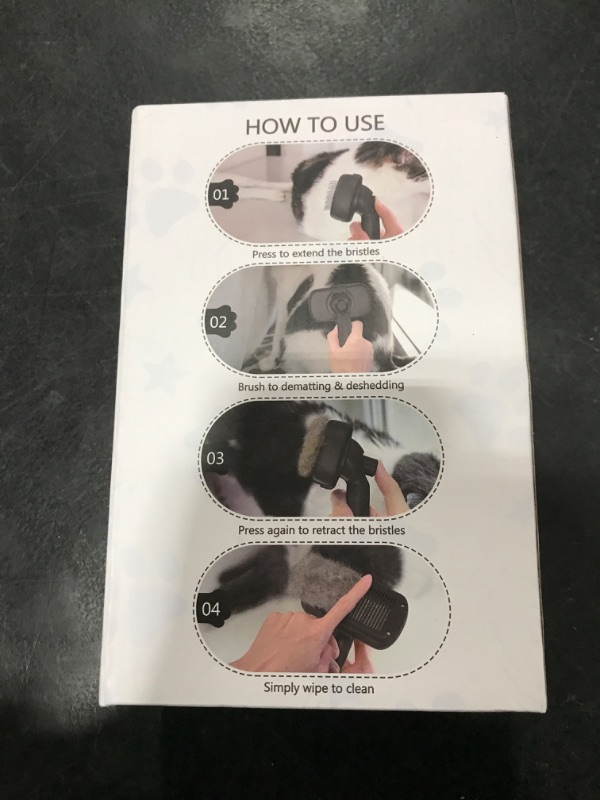 Photo 1 of Swihauk Self Cleaning Slicker Brush for Dogs & Cats - Skin Friendly Deshedding and Grooming Brush for Haired Pets, Pet Supplies Accessory, Black