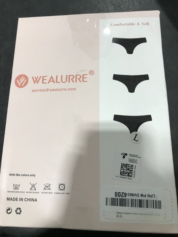Photo 1 of Wealurre Seamless Underwear Invisible Bikini No Show Nylon Spandex Women Panties(826L black)