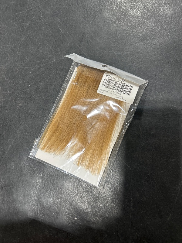 Photo 1 of FEIPRO Short Hair Extensions Real Remy Human Hair for Women Men Short Hair Thinning Hair Volume Insert Clip Silky Straight Natural Invisible Lady Parts Frontal Bangs Toppers 4Inch#27 Dark Blonde