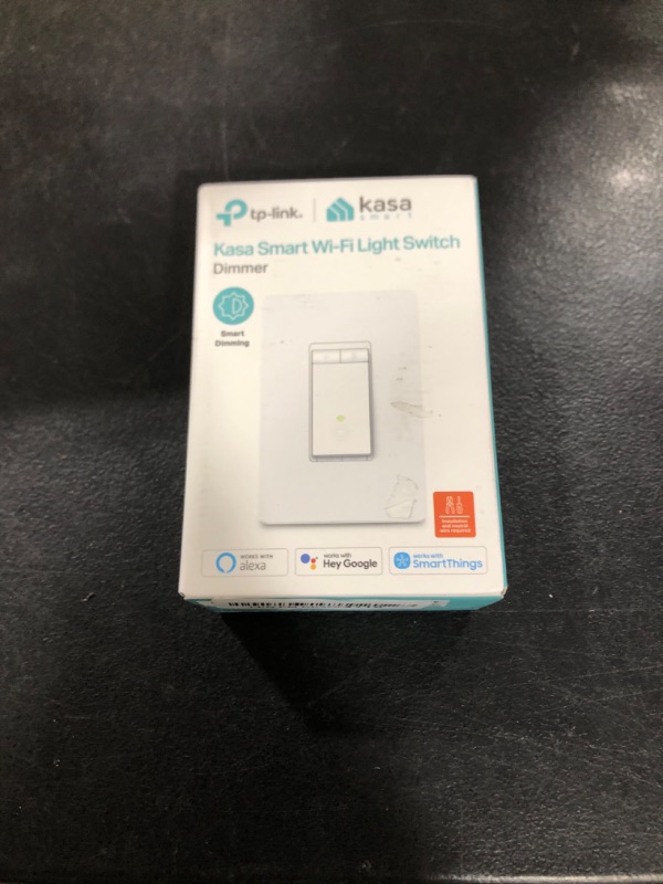 Photo 1 of Kasa Smart Dimmer Switch HS220, Single Pole, Needs Neutral Wire, 2.4GHz Wi-Fi Light Switch Works with Alexa and Google Home, UL Certified, No Hub Required, 1 Pack