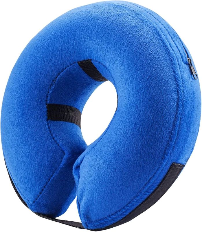 Photo 1 of BENCMATE Protective Inflatable Collar for Dogs and Cats - Soft Pet Recovery Collar Does Not Block Vision E-Collar (Large, Blue)
