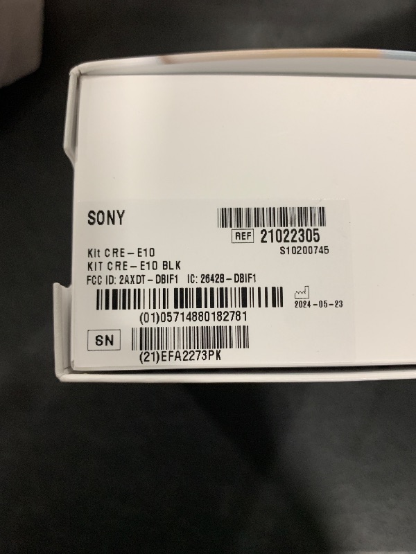 Photo 1 of Sony CRE-E10 Self-Fitting OTC Hearing Aids for Mild to Moderate Hearing Loss, Prescription-Grade Sound Quality, Comfortable Earbud Design, Bluetooth Enabled for iOS, and Rechargeable Battery, Black