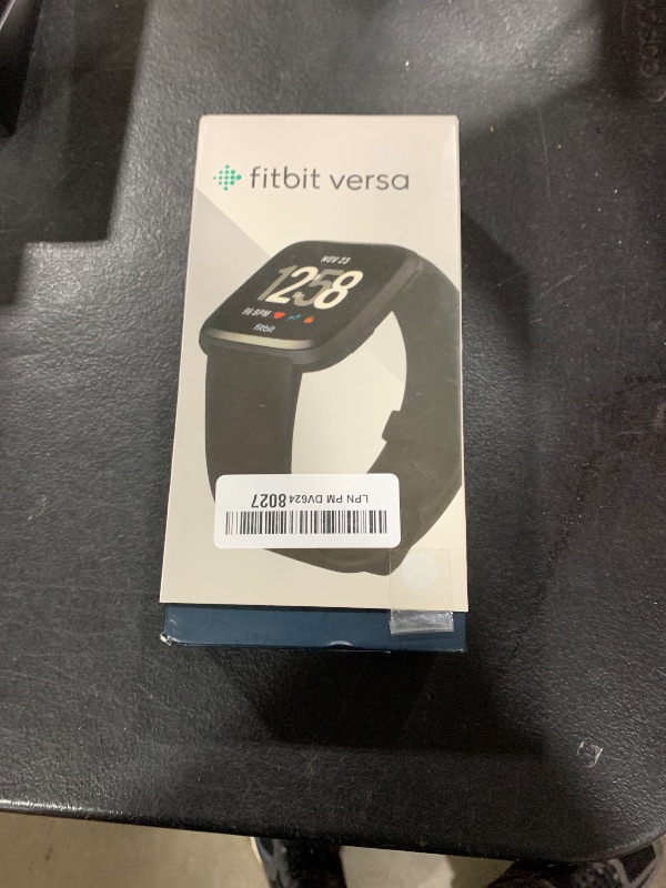 Photo 1 of Fitbit Versa Smart Watch, Black/Black Aluminium, One Size (S & L Bands Included)