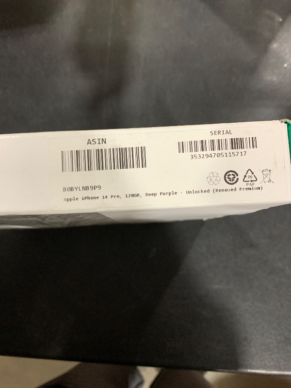 Photo 1 of Apple iPhone 14 Pro, 128GB, Deep Purple - Unlocked (Renewed Premium)