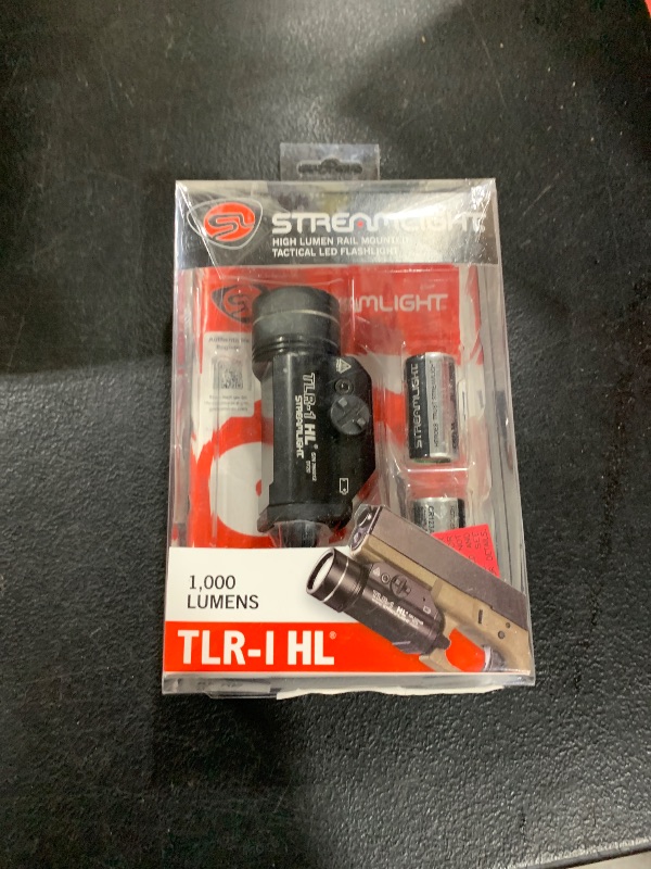 Photo 1 of Streamlight 69260 TLR-1 HL 1000-Lumen Rail Mounted Strobing Tactical Weapon Light with Rail Locating Keys and Lithium Batteries, Black