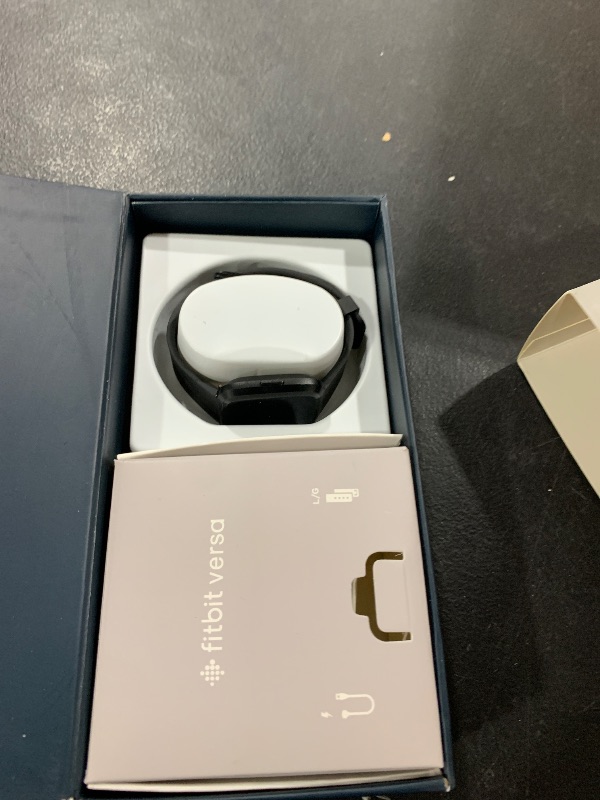 Photo 1 of Fitbit Versa Smart Watch, Black/Black Aluminium, One Size (S & L Bands Included)