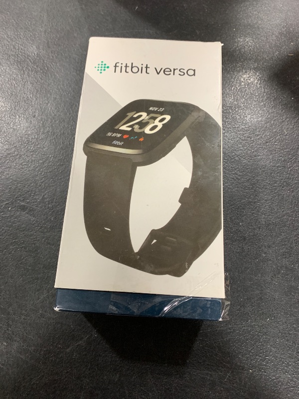 Photo 1 of Fitbit Versa Smart Watch, Black/Black Aluminium, One Size (S & L Bands Included)