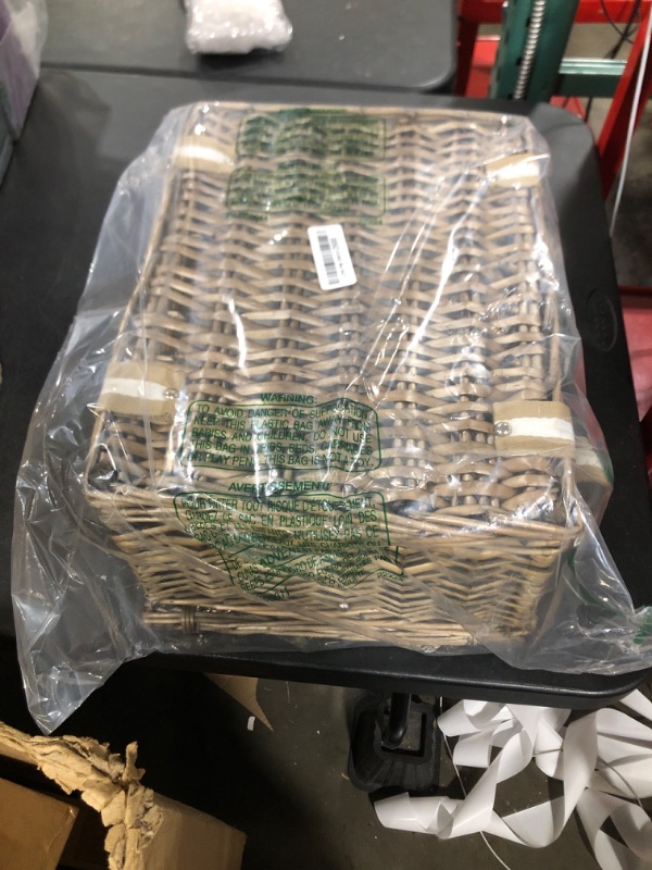 Photo 1 of Wicker Picnic Basket for 2 - Willow Basket with Waterproof Picnic Blanket | Willow Picnic Set with Insulated Cooler | Wicker Hamper with Cutlery Kit | Gift Basket for Christmas, Thanks Giving, Grey