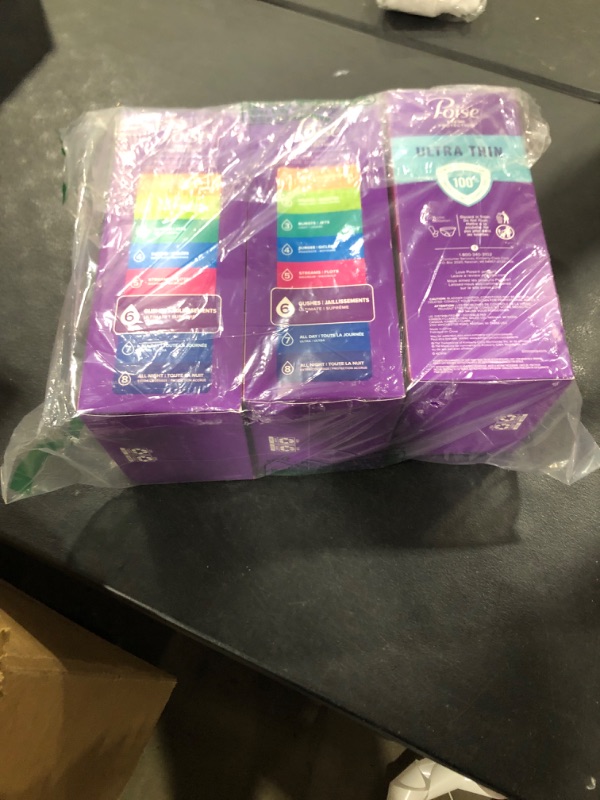 Photo 1 of Poise Ultra Thin Incontinence Pads & Postpartum Incontinence Pads, 6 Drop Ultimate Absorbency, Long Length, 78 Count (3 Packs of 26),Packaging May Vary