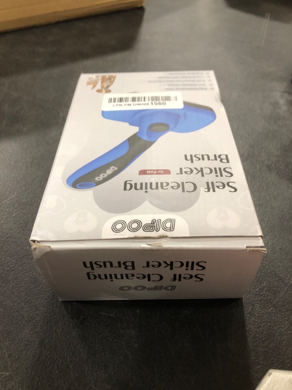 Photo 1 of Dipoo Self-Cleaning Brush for Pet Deshedding - Skin-Friendly Grooming Tool for Dogs and Cats, Blue
