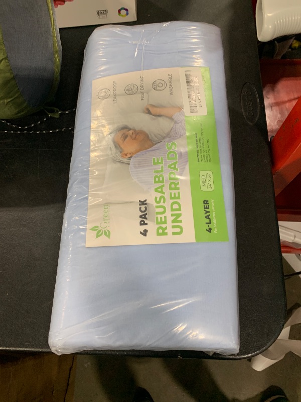 Photo 1 of GREEN LIFESTYLE Washable Underpads - Large Bed Pads for use as Incontinence Bed Pads, Reusable Pet Pads, Great for Dogs, Cats, Bunny, Seniors Bed Pad (Pack of 4 - 34x36)