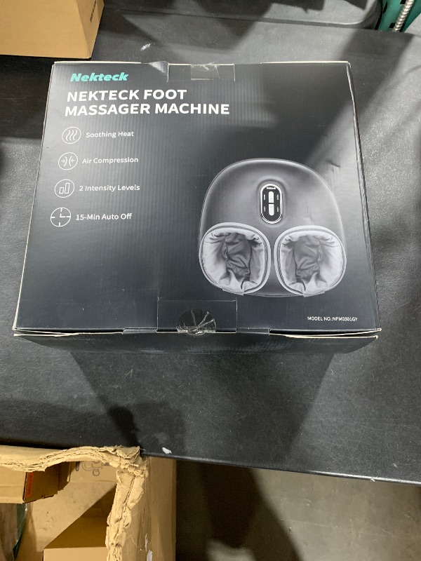Photo 1 of Nekteck Shiatsu Foot Massager Machine with Soothing Heat, Deep Kneading Therapy, Air Compression, Improve Blood Circulation and Foot Wellness,Relax for Home or Office Use(Gray)