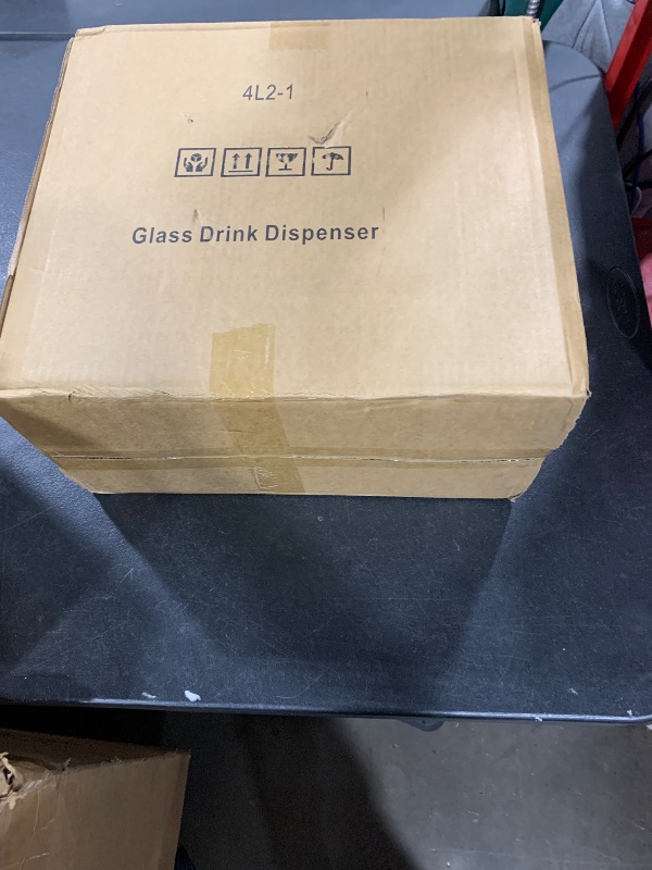 Photo 1 of 1 Gallon Glass Drink Dispensers For Parties 2PACK.Beverage Dispenser,Glass Drink Dispenser With Stand And Stainless Steel Spigot 100% Leakproof.Lemonade Dispenser With Ice Cylinder.Laundry Detergent