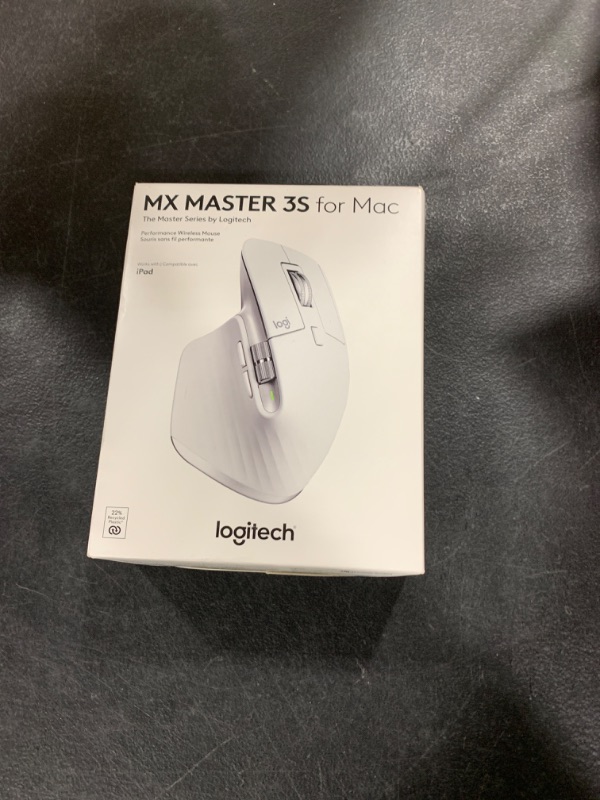 Photo 1 of Logitech MX Master 3S for Mac - Wireless Bluetooth Mouse with Ultra-Fast Scrolling, Ergo, 8K DPI, Quiet Clicks, Track on Glass, Customization, USB-C, Apple, iPad - Pale Grey