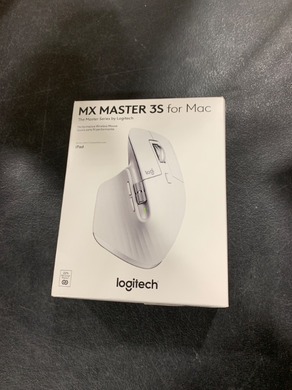Photo 1 of Logitech MX Master 3S for Mac - Wireless Bluetooth Mouse with Ultra-Fast Scrolling, Ergo, 8K DPI, Quiet Clicks, Track on Glass, Customization, USB-C, Apple, iPad - Pale Grey