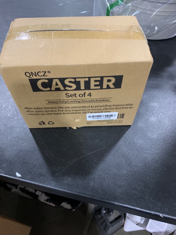 Photo 1 of QNCZ 4" Caster Wheels, Outstanding Casters Set of 4 Heavy Duty, Silent Industrial Casters, Locking Casters Wheels for Furniture, Castor Wheels for Cart, Workbench.