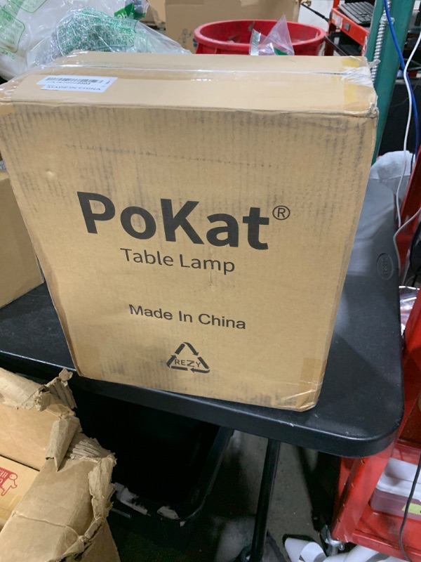Photo 1 of PoKat 23" Modern Ceramic Table Lamp Set of 2 for Living Room White Desk Lamps for Bedroom Farmhouse Bedside Nightstand Bedside Lamp End Table Lamps Beige