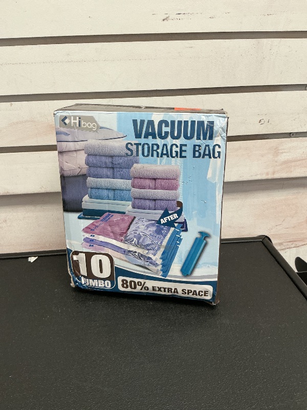 Photo 1 of HIBAG Vacuum Storage Bags, 10 Jumbo Space Saver Vacuum Seal Bags, Space Bags, Vacuum Sealer Bags for Clothes, Comforters, Blankets, Bedding (10J)