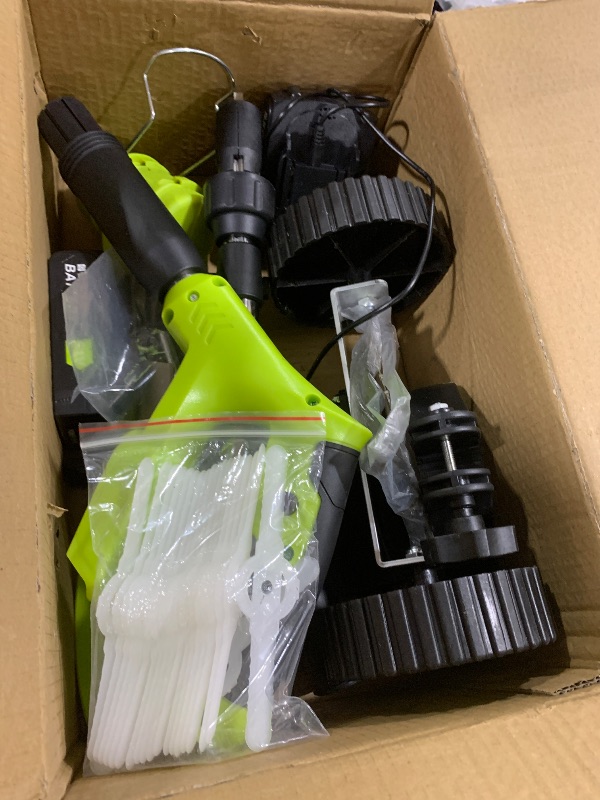 Photo 1 of 6 Inch Electric Weed Wacker with Wheels, Lightweight Electric Weed Eater, 650W High Power 8500 RPM,4000mAh Battery Powered Weed Eater, Multifunctional Grass Trimmer Lawn Tool,Green
