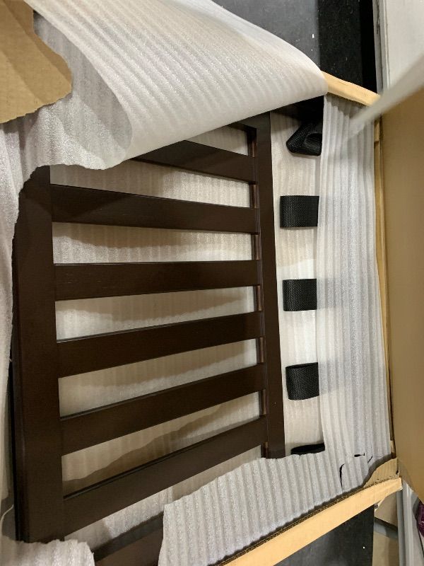 Photo 1 of Smart FENDEE Fully Assembled Bamboo Luggage Rack, Folding Suitcase Stand with 5 Nylon Straps, Luggage Holders with Shelf, Ideal for Guest Room, Bedroom, Hotel, Espresso