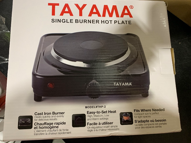 Photo 1 of Tayama Single Burner 5.8 in. Black Diecast Hot Plate with Temperature Control