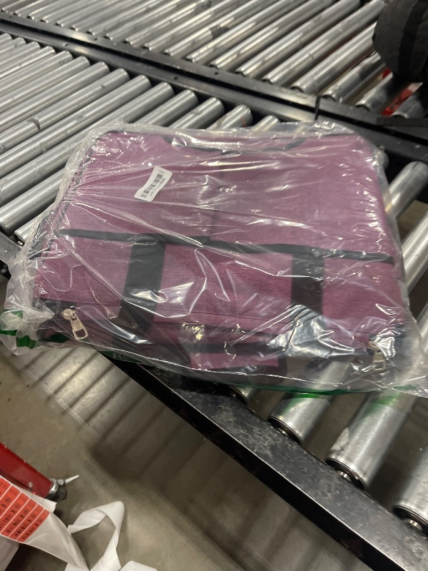 Photo 1 of CAB55 Rolling Sewing Machine Case, Detachable Rolling Sewing Machine Carrying Case on Wheels, Trolley Tote Bag with Removable Bottom Wooden Board for Most Standard Sewing Machine -Purple