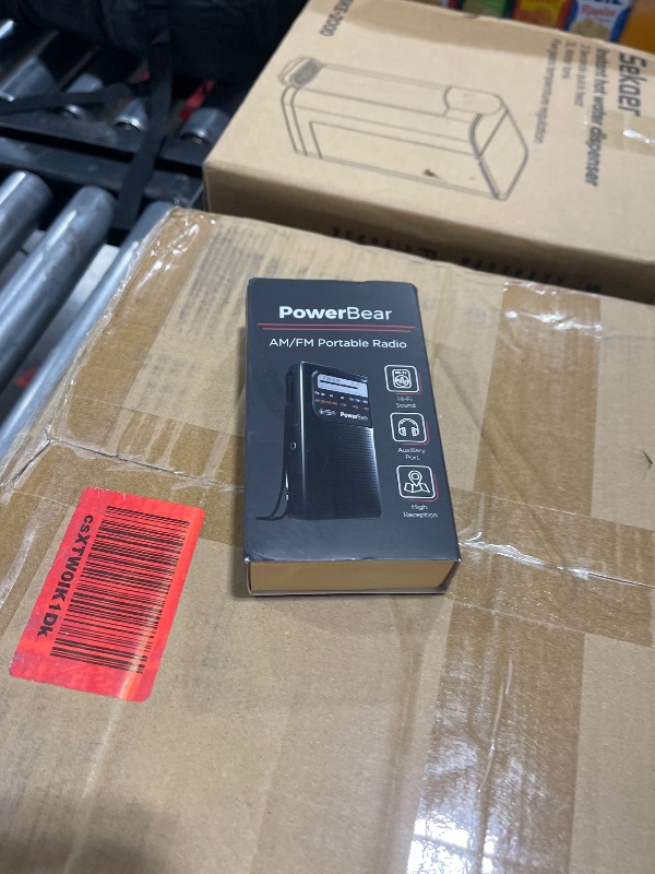 Photo 1 of PowerBear Portable Radio | AM/FM, 2AA Battery Operated with Long Range Reception for Indoor, Outdoor & Emergency Use | Radio with Speaker & Headphone Jack (Black)