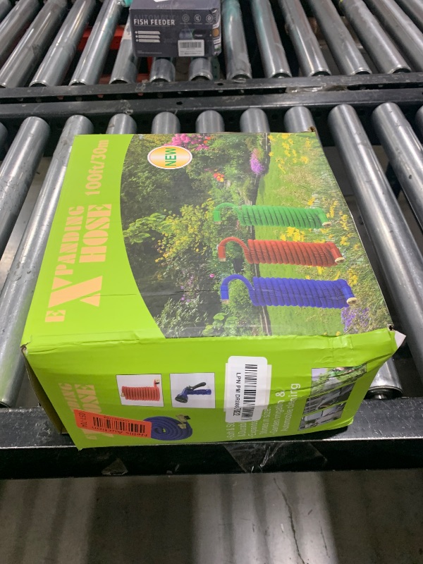 Photo 1 of 100 ft Expandable Garden Hose - All New 2025 Retractable Water Hoses with 3/4" Solid Brass Fittings, Extra Strength Fabric, 4-Layers Latex - Flexible Expanding Hose with 10 Pattern Spray Nozzle