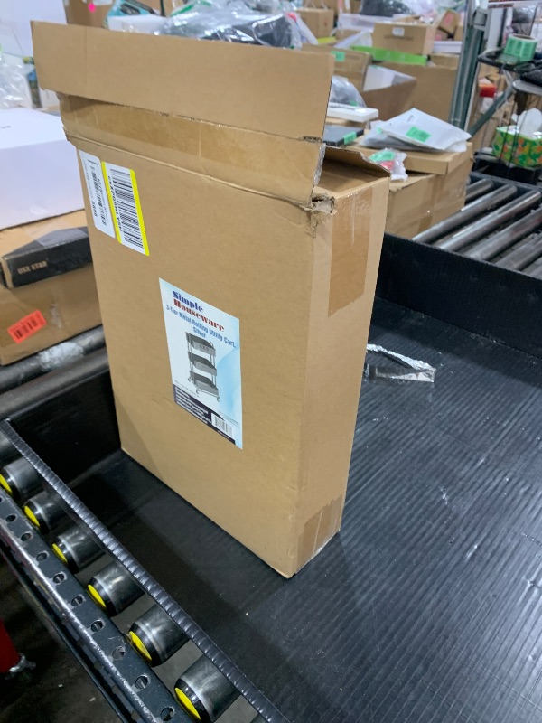 Photo 1 of Simple Houseware 3-Tier Heavy Duty Metal Utility Rolling Cart, Silver