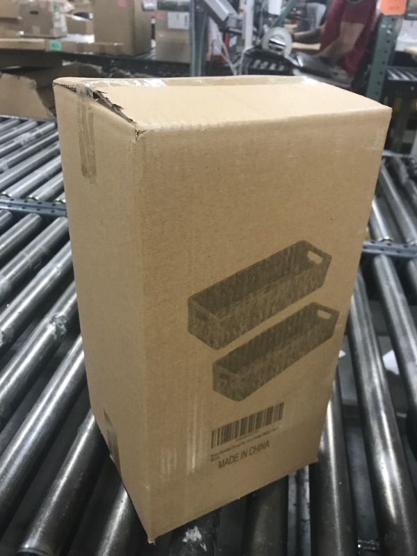 Photo 1 of Wicker Storage Basket Water Hyacinth Baskets Pantry Storage Baskets,Wicker Open Storage Bins for Shelves,Handwoven Baskets for Bathroom,Decorative Basket with Handles,Set of 2 Pcs