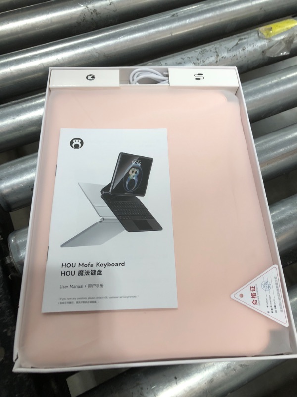 Photo 1 of HOU Keyboard Case for iPad Air 11 inch 2025 (M3)/2024 (M2)&iPad Pro 11 Inch(4th/3rd/2nd/1st) Gen 2022,iPad Air 5th&4th Generation Case with Keyboard,Magic-Stand, Multi-Touch Trackpad,Backlight,Pink