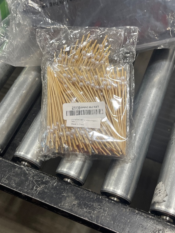 Photo 1 of [300 Pcs] Cocktail Picks Toothpicks for Appetizers - 4.7 inch White Pearl Cocktail Toothpicks for Drinks Charcuterie Accessories Burgers Sandwich Party Decoration