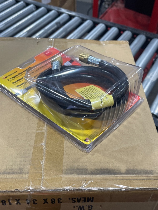 Photo 1 of Mr. Heater F276124 5' Propane Hose Assembly with 3/8" Male Pipe Thread X 3/8" Female Pipe Thread