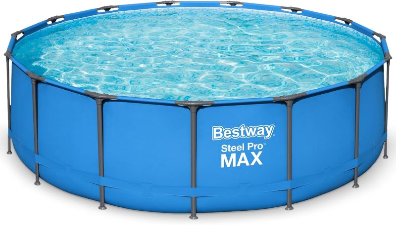 Photo 1 of 48" Round Metal Steel Frame Above Ground Outdoor Backyard Family Swimming Pool, POOL ONLY stock photo for reference only